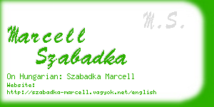 marcell szabadka business card